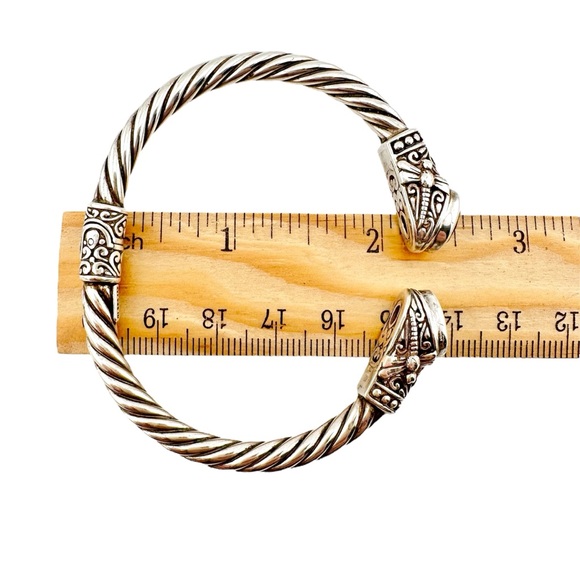 18k Gold Accent 925 Silver Amethyst Cuff Bracelet "Dragonfly Den in Purple" - Picture 9 of 11